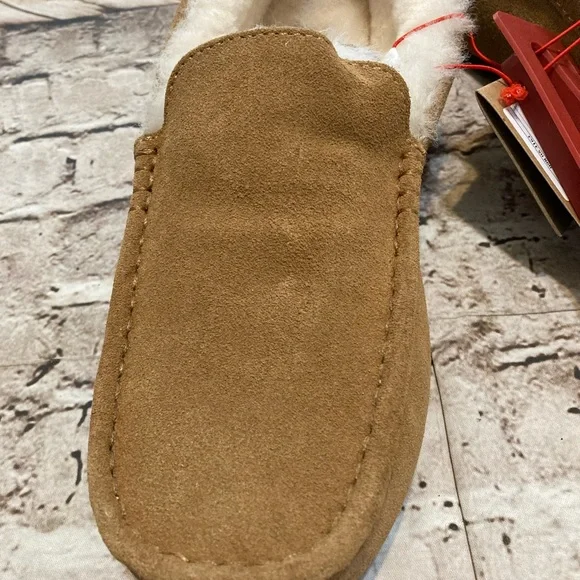 NWT Dluxe by Dearfoama men’s genuine shearling warm & comfy slippers shoes 11 - Picture 4 of 11